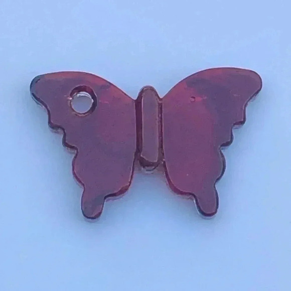 Gorgeous Brown & Gold Murano Glass Butterfly Necklace Pendant NWT - Picture 3 of 4